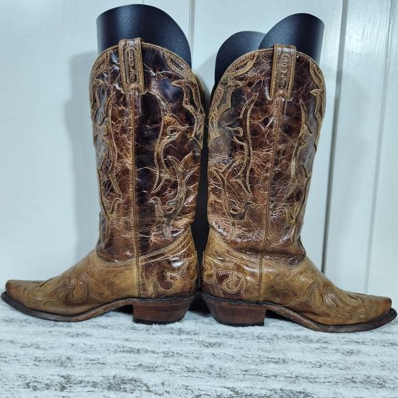 Boulet Canada Western Cowgirl Boot Brown Leather Snip Toe | Women's Size 8.5 - Picture 9 of 15